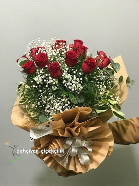 15 Adet Kırmızı Gül Buketi